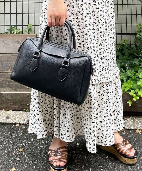 MAJESTIC LEGON（マジェスティックレゴン）の「レディボストンバッグ（ボストンバッグ・レディース・グレイッシュベージュ/ブラウン系その他2/ブラック・FREE）」の7枚目の写真