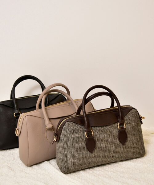 MAJESTIC LEGON（マジェスティックレゴン）の「レディボストンバッグ（ボストンバッグ・レディース・グレイッシュベージュ/ブラウン系その他2/ブラック・FREE）」の11枚目の写真