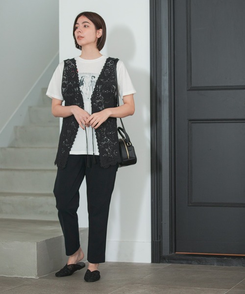 niko and...（ニコアンド）の「オリジナルチュール刺繍スリッパ（その他シューズ・レディース・ブラック/ピンク/キャメル・MEDIUM/LARGE）」の11枚目の写真