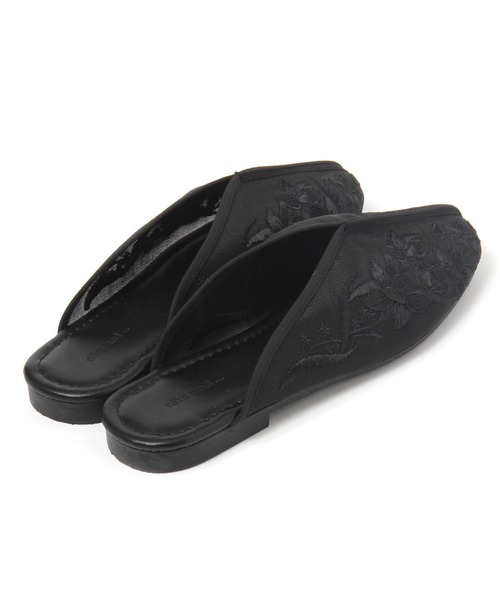 niko and...（ニコアンド）の「オリジナルチュール刺繍スリッパ（その他シューズ・レディース・ブラック/ピンク/キャメル・MEDIUM/LARGE）」の13枚目の写真
