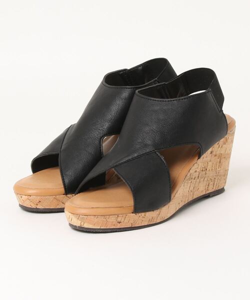 LUGG NAGG（ラグナグ）の「コルククロスベルトサンダル（サンダル・レディース・ブラック/ホワイト/シルバー・23.5cm/22.5cm/25.0cm/24.5cm）」の2枚目の写真