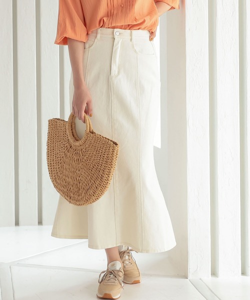 KOBE LETTUCE（コウベレタス）の「デニムマーメイドスカート（デニムスカート・レディース・ブラック/ブルー/オフホワイト/グレー系その他・FREE）」の2枚目の写真