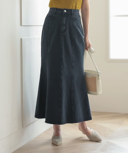 KOBE LETTUCE（コウベレタス）の「デニムマーメイドスカート（デニムスカート・レディース・ブラック/ブルー/オフホワイト/グレー系その他・FREE）」の3枚目の写真