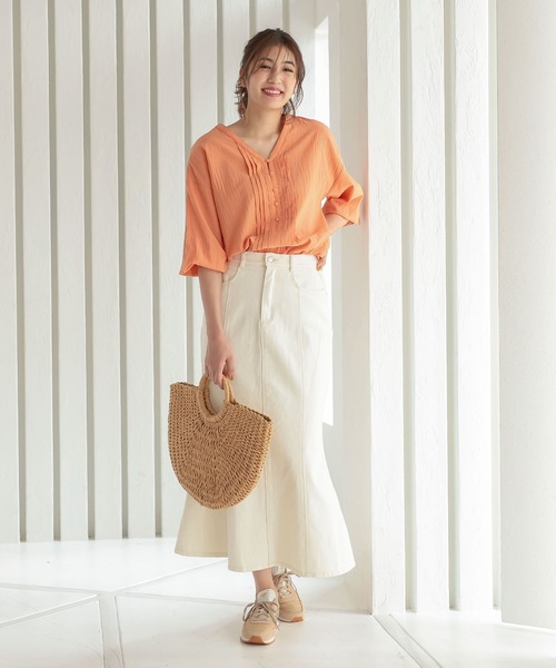 KOBE LETTUCE（コウベレタス）の「デニムマーメイドスカート（デニムスカート・レディース・ブラック/ブルー/オフホワイト/グレー系その他・FREE）」の7枚目の写真