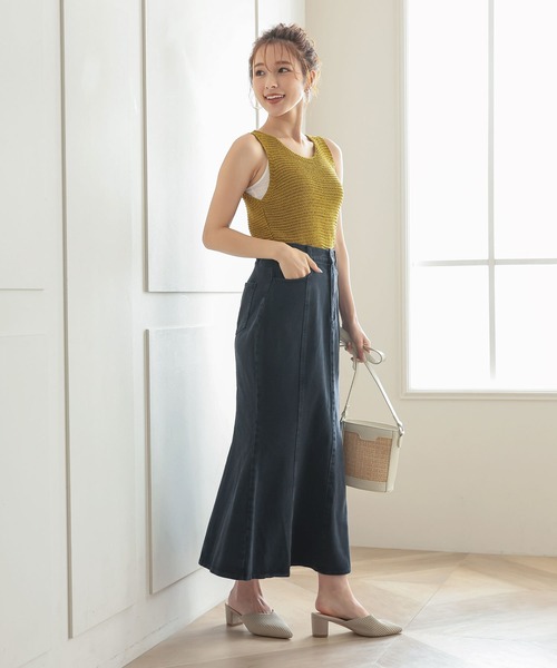 KOBE LETTUCE（コウベレタス）の「デニムマーメイドスカート（デニムスカート・レディース・ブラック/ブルー/オフホワイト/グレー系その他・FREE）」の10枚目の写真