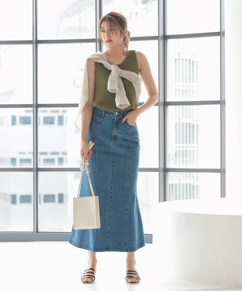 KOBE LETTUCE（コウベレタス）の「デニムマーメイドスカート（デニムスカート・レディース・ブラック/ブルー/オフホワイト/グレー系その他・FREE）」の12枚目の写真