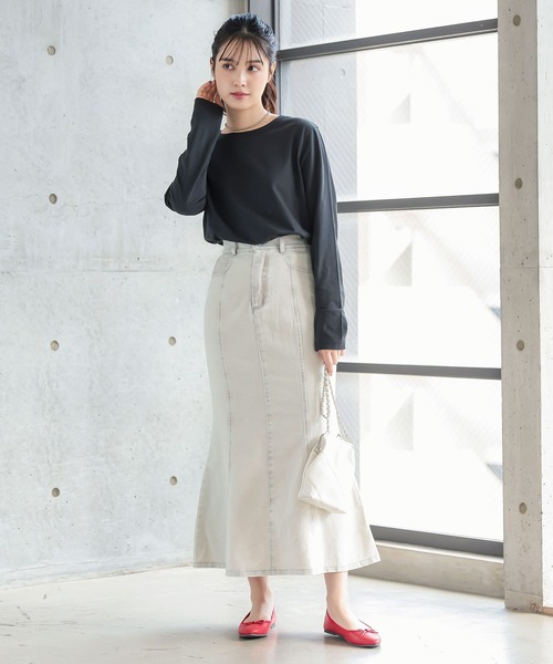 KOBE LETTUCE（コウベレタス）の「デニムマーメイドスカート（デニムスカート・レディース・ブラック/ブルー/オフホワイト/グレー系その他・FREE）」の18枚目の写真