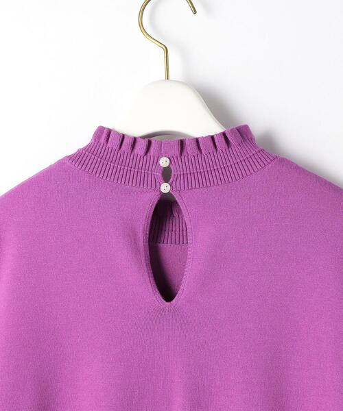 green label relaxing(グリーンレーベルリラクシング)の「スタンド フリル ネック プルオーバー ニット -ウォッシャブル-(ニット/セーター・レディース・ブラック/ダークブラウン/パープル・FREE)」の18枚目の写真