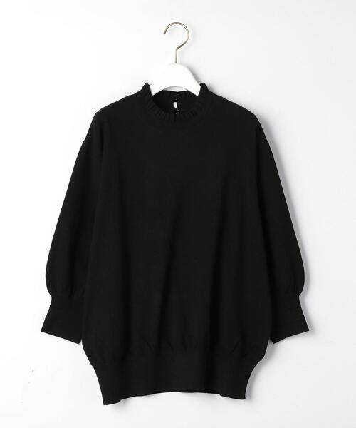 green label relaxing(グリーンレーベルリラクシング)の「スタンド フリル ネック プルオーバー ニット -ウォッシャブル-(ニット/セーター・レディース・ブラック/ダークブラウン/パープル・FREE)」の22枚目の写真