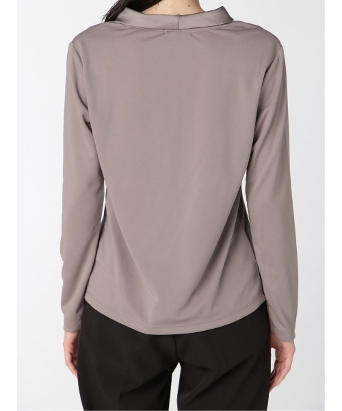 m.f.editorial（エムエフエディトリアル）の「エムエフエディトリアルレディース/m.f.editorial：Women 強撚サテン ボウタイ長袖プルオーバーTシャツ（Tシャツ/カットソー・レディース・パープル/ブラウン・LARGE/MEDIUM）」の11枚目の写真