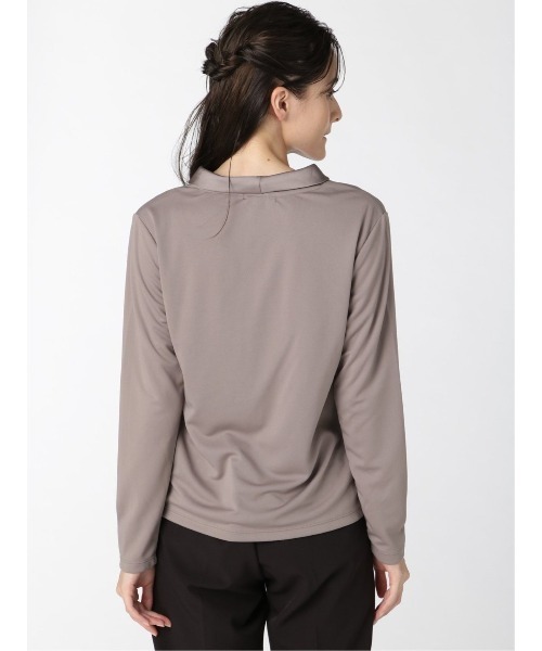 m.f.editorial（エムエフエディトリアル）の「エムエフエディトリアルレディース/m.f.editorial：Women 強撚サテン ボウタイ長袖プルオーバーTシャツ（Tシャツ/カットソー・レディース・パープル/ブラウン・LARGE/MEDIUM）」の12枚目の写真