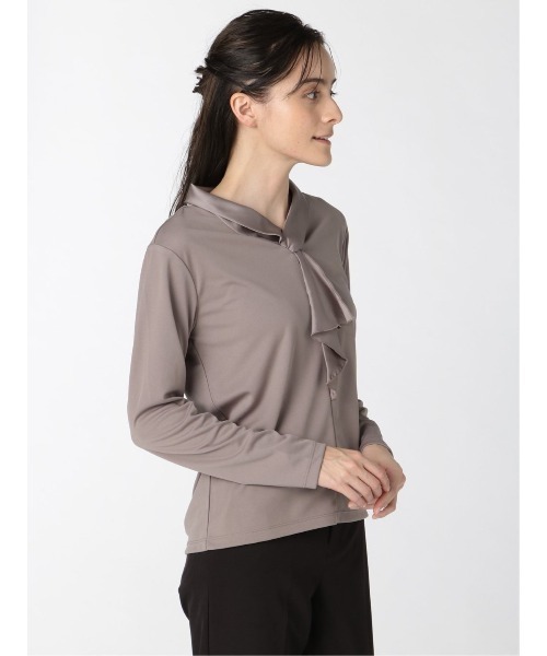 m.f.editorial（エムエフエディトリアル）の「エムエフエディトリアルレディース/m.f.editorial：Women 強撚サテン ボウタイ長袖プルオーバーTシャツ（Tシャツ/カットソー・レディース・パープル/ブラウン・LARGE/MEDIUM）」の13枚目の写真