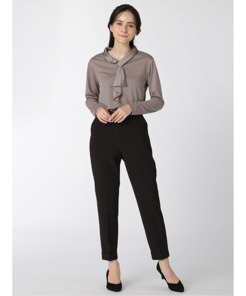 m.f.editorial（エムエフエディトリアル）の「エムエフエディトリアルレディース/m.f.editorial：Women 強撚サテン ボウタイ長袖プルオーバーTシャツ（Tシャツ/カットソー・レディース・パープル/ブラウン・LARGE/MEDIUM）」の16枚目の写真