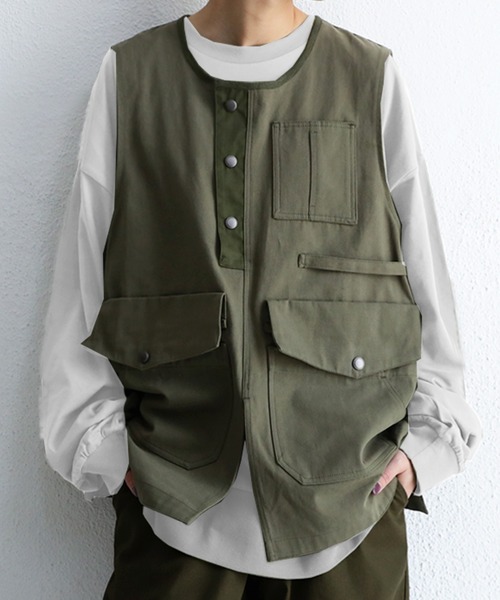 antiqua(アンティカ)の「ベスト(ベスト・レディース・カーキ・FREE)」の1枚目の写真