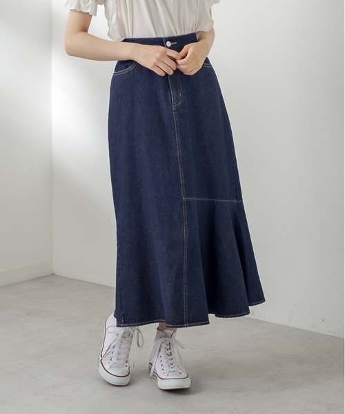 OLIVE des OLIVE(オリーブデオリーブ)の「今年のキブン的にマーメイドスカート(スカート・レディース・ブラウン/グレー/ブラック/ワンウォッシュ/オリーブ/ピンク・SMALL/MEDIUM)」の5枚目の写真