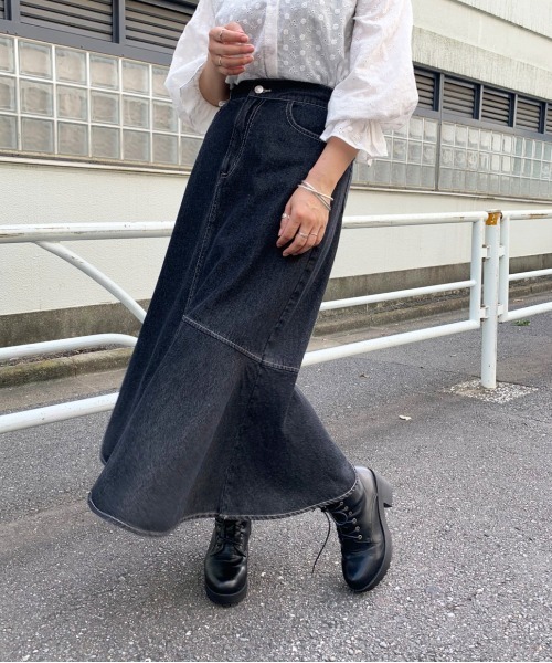 OLIVE des OLIVE(オリーブデオリーブ)の「今年のキブン的にマーメイドスカート(スカート・レディース・ブラウン/グレー/ブラック/ワンウォッシュ/オリーブ/ピンク・SMALL/MEDIUM)」の2枚目の写真