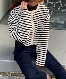 one after another NICE CLAUP | しっかり生地で色んなスタイリングに使える。前後2wayゆるボーダーT(Tシャツ/カットソー)