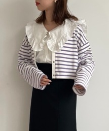 one after another NICE CLAUP | 前後２wayボーダーT(Tシャツ/カットソー)