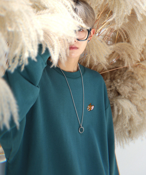 DISCUS（ディスカス）の「【neos -addictive design-】DISCUS×トムとジェリー プリント＆刺繍 ビッグシルエット スウェット プルオーバー トレーナー（スウェット・メンズ・チャコールグレー/パープル/オフホワイト/グリーン・MEDIUM/LARGE）」の22枚目の写真