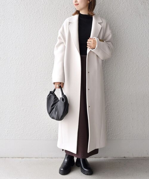 SHIPS（シップス）の「【WEB限定】オーバーチェスターコート◇（チェスターコート・レディース・ライトブルー/ネイビー/シルバーグレー/ナチュラル・SMALL/MEDIUM）」の10枚目の写真