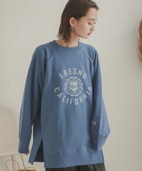 SENSE OF PLACE by URBAN RESEARCH(センスオブプレイスバイアーバンリサーチ)の「『別注』Champion×SENSE OF PLACE カレッジスウェット(スウェット・レディース・ライトグレー/ライトブルー/ベージュ・ONE)」の15枚目の写真