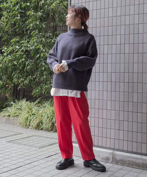 ITEMS URBANRESEARCH（アイテムズ アーバンリサーチ）の「片畦ハイネックニット（ニット/セーター・レディース・グレー/ブルー/ピンク/ベージュ・FREE）」の15枚目の写真