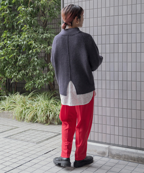 ITEMS URBANRESEARCH（アイテムズ アーバンリサーチ）の「片畦ハイネックニット（ニット/セーター・レディース・グレー/ブルー/ピンク/ベージュ・FREE）」の16枚目の写真