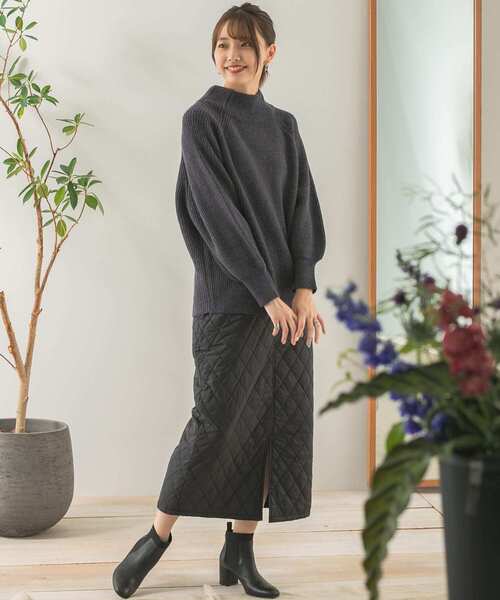 ITEMS URBANRESEARCH（アイテムズ アーバンリサーチ）の「片畦ハイネックニット（ニット/セーター・レディース・グレー/ブルー/ピンク/ベージュ・FREE）」の22枚目の写真