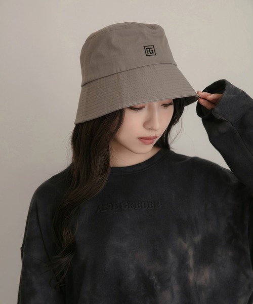 ANDGEEBEE(アンジービー)の「【UNISEX】AGツイルバケットハット(ハット・レディース・ブラック/グレー/アイボリー・MEDIUM)」の3枚目の写真