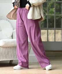 NAVY ネイビー 両面起毛スムース ワイドイージーパンツ