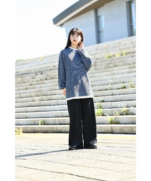 NAVY（ネイビー）の「NAVY ネイビー 両面起毛スムース ワイドイージーパンツ（その他パンツ・レディース・ブラック/ベージュ/パープル/カーキ・M/L）」の11枚目の写真