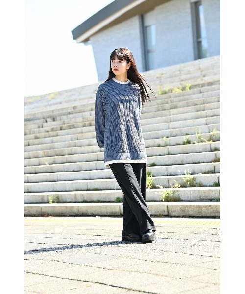 NAVY（ネイビー）の「NAVY ネイビー 両面起毛スムース ワイドイージーパンツ（その他パンツ・レディース・ブラック/ベージュ/パープル/カーキ・M/L）」の12枚目の写真