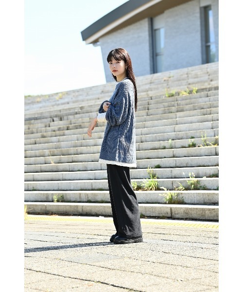 NAVY（ネイビー）の「NAVY ネイビー 両面起毛スムース ワイドイージーパンツ（その他パンツ・レディース・ブラック/ベージュ/パープル/カーキ・M/L）」の13枚目の写真