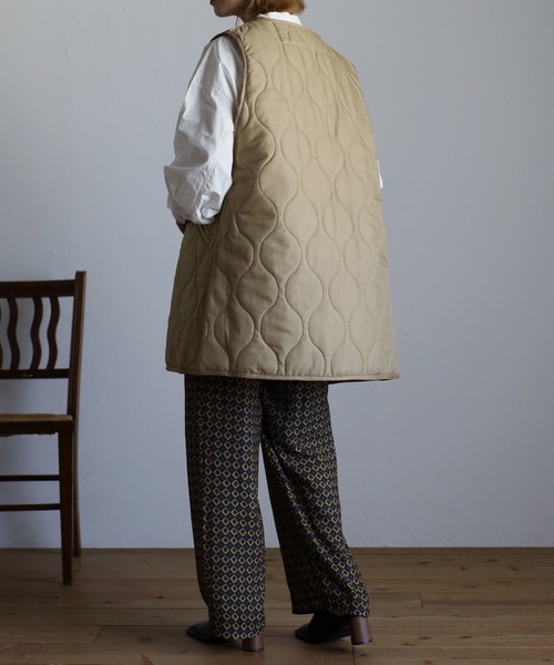 r.（アールドット）の「リップストップ ライナーキルトベスト（その他アウター・レディース・キナリ/ブラック/ブラウン/ベージュ/カーキ/カーキ系・FREE）」の9枚目の写真