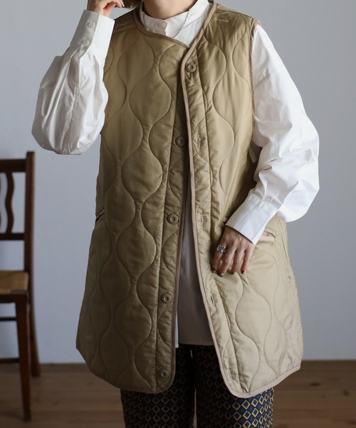 r.（アールドット）の「リップストップ ライナーキルトベスト（その他アウター・レディース・キナリ/ブラック/ブラウン/ベージュ/カーキ/カーキ系・FREE）」の10枚目の写真