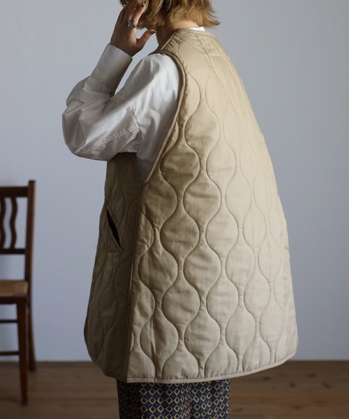 r.（アールドット）の「リップストップ ライナーキルトベスト（その他アウター・レディース・キナリ/ブラック/ブラウン/ベージュ/カーキ/カーキ系・FREE）」の11枚目の写真