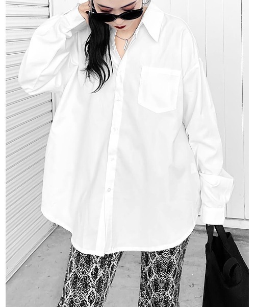 LVEU.(ラブユ.)の「Message print shirt / メッセージプリントシャツ(Ai select)(シャツ/ブラウス・レディース・ホワイト・FREE)」の2枚目の写真