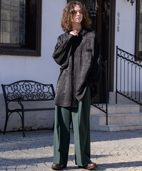 CASPER JOHN（キャスパージョン）の「Jacquard huge shirts/ジャガードヒュージシャツ（シャツ/ブラウス・メンズ・ブラック/ネイビー/アイボリー・FREE）」の3枚目の写真