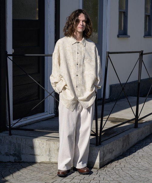 CASPER JOHN（キャスパージョン）の「Jacquard huge shirts/ジャガードヒュージシャツ（シャツ/ブラウス・メンズ・ブラック/ネイビー/アイボリー・FREE）」の4枚目の写真