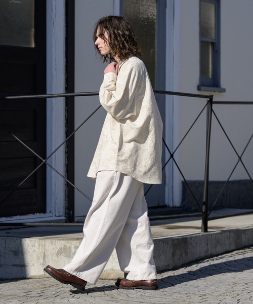 CASPER JOHN（キャスパージョン）の「Jacquard huge shirts/ジャガードヒュージシャツ（シャツ/ブラウス・メンズ・ブラック/ネイビー/アイボリー・FREE）」の5枚目の写真