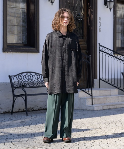CASPER JOHN（キャスパージョン）の「Jacquard huge shirts/ジャガードヒュージシャツ（シャツ/ブラウス・メンズ・ブラック/ネイビー/アイボリー・FREE）」の10枚目の写真