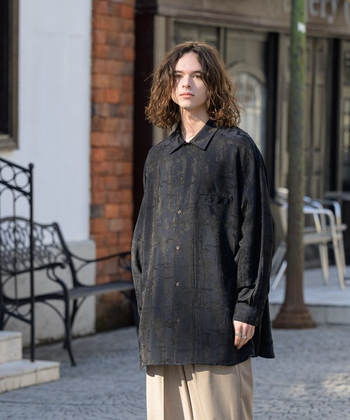 CASPER JOHN（キャスパージョン）の「Jacquard huge shirts/ジャガードヒュージシャツ（シャツ/ブラウス・メンズ・ブラック/ネイビー/アイボリー・FREE）」の21枚目の写真