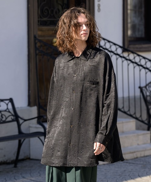 CASPER JOHN（キャスパージョン）の「Jacquard huge shirts/ジャガードヒュージシャツ（シャツ/ブラウス・メンズ・ブラック/ネイビー/アイボリー・FREE）」の12枚目の写真