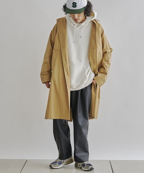 CPCM(シーピーシーエム)の「コットンビッグステンカラーコート(ステンカラーコート・メンズ・ベージュ/ブラック・LARGE/MEDIUM)」の1枚目の写真