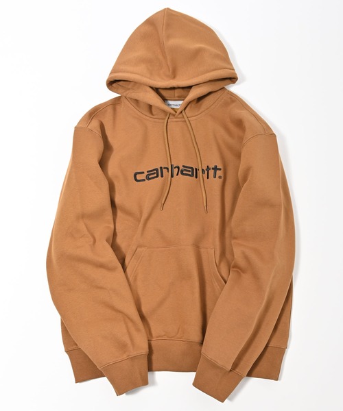Carhartt WIP(カーハートダブリューアイピー)の「Carhartt WIP(カーハート ワークインプログレス) スクリプトロゴ プルパーカー(パーカー・メンズ・グレー系その他/ブラウン/ブラック×ホワイト・S/M/L)」の8枚目の写真