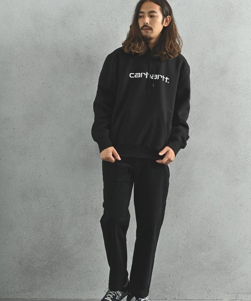 Carhartt WIP(カーハートダブリューアイピー)の「Carhartt WIP(カーハート ワークインプログレス) スクリプトロゴ プルパーカー(パーカー・メンズ・グレー系その他/ブラウン/ブラック×ホワイト・S/M/L)」の6枚目の写真