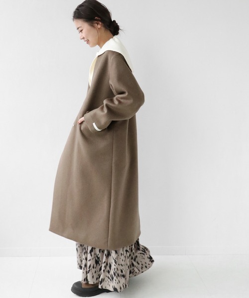 セール】《別注》LANAWOOL140ノーカラーVネックコート◇（その他