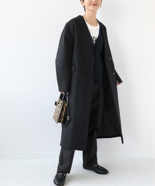 セール】《別注》LANAWOOL140ノーカラーVネックコート◇（その他