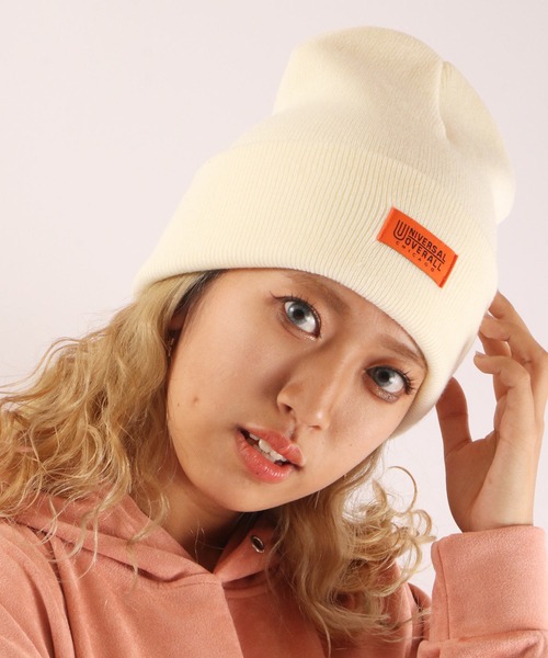 UNIVERSAL OVERALL（ユニバーサルオーバーオール）の「UNIVERSAL OVERALL ハイゲージ ロング ニット帽 ニット キャップ 帽子 男女兼用（ニットキャップ/ビーニー・メンズ・ブラック/アイボリー/ダークグリーン/オレンジ/ブラウン・FREE）」の8枚目の写真