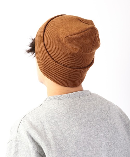 UNIVERSAL OVERALL（ユニバーサルオーバーオール）の「UNIVERSAL OVERALL ハイゲージ ロング ニット帽 ニット キャップ 帽子 男女兼用（ニットキャップ/ビーニー・メンズ・ブラック/アイボリー/ダークグリーン/オレンジ/ブラウン・FREE）」の19枚目の写真
